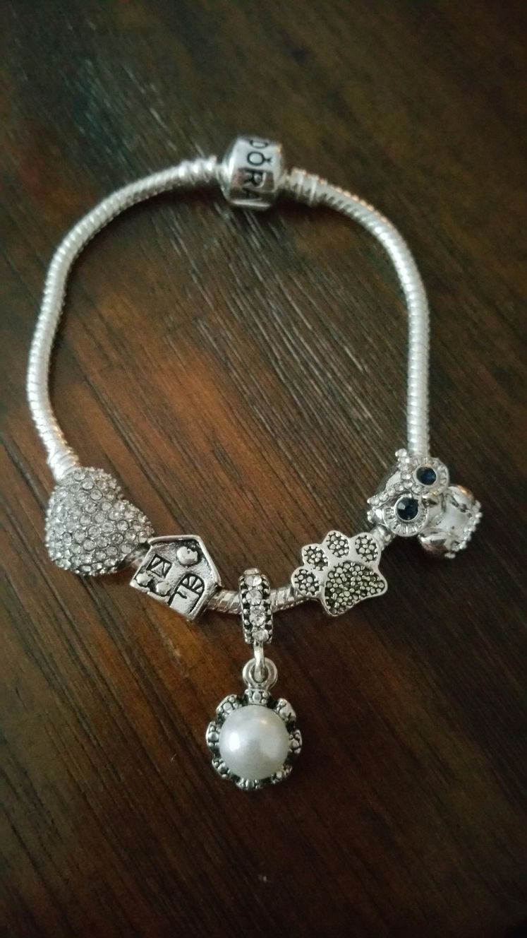 Bracelet with silver charms