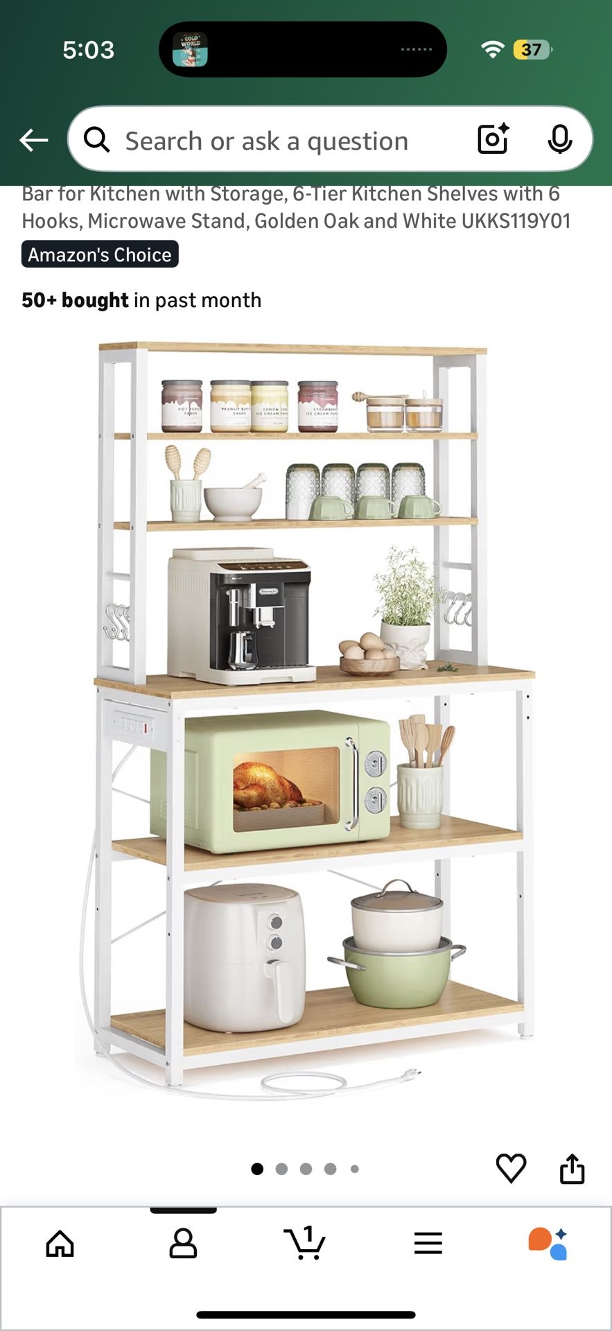 White Baker Rack, Kitchen Storage