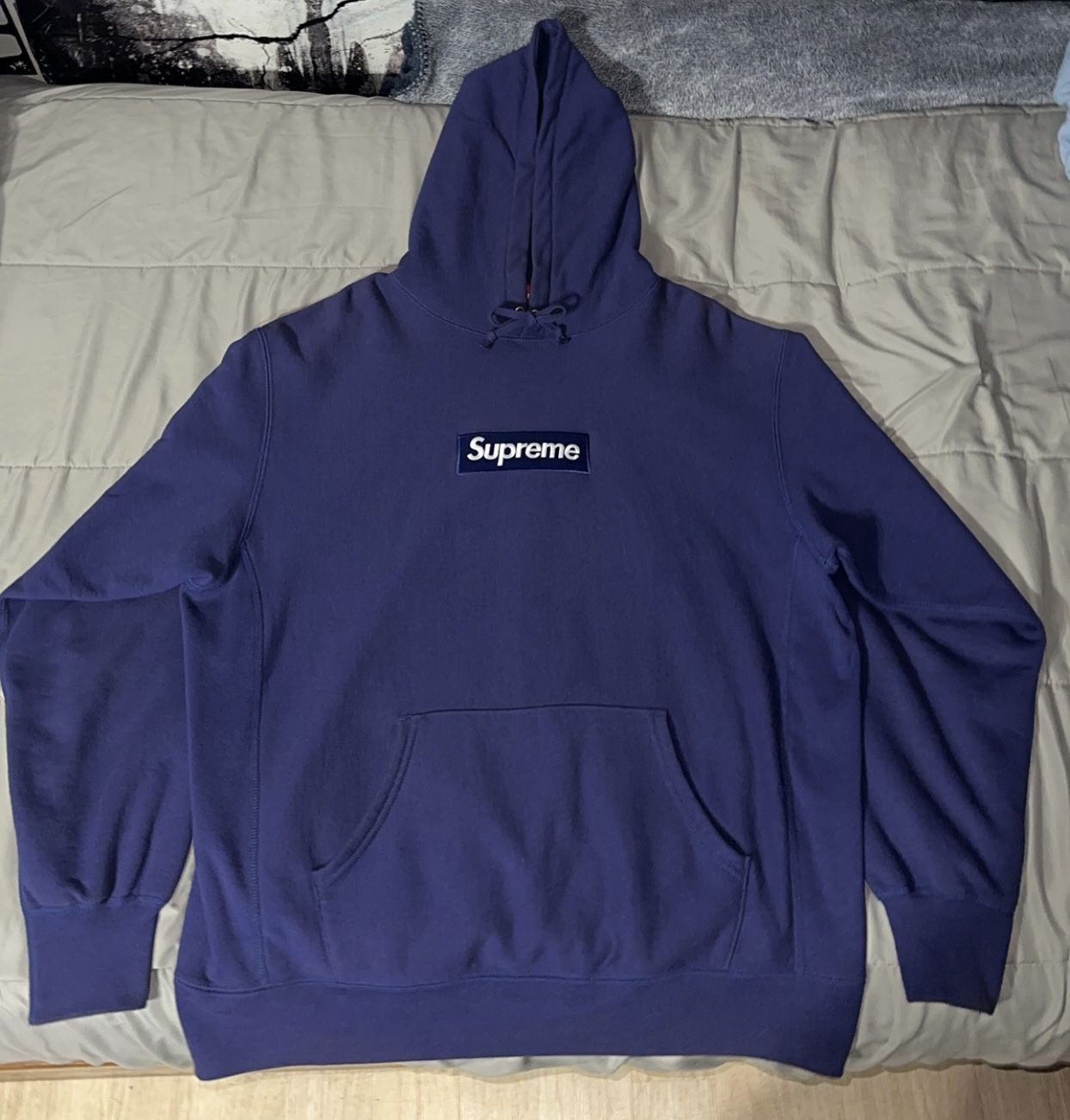 “Washed Navy” Supreme Box Hoodie 