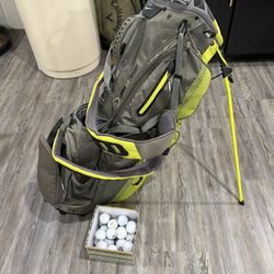 Nike Air Golf Bag, Balls And Used Putter