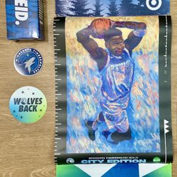 Timberwolves Fan Pack With NIB Naz Reid Bobblehead 
