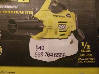 Ryobi 18v fogger mister with battery and charger