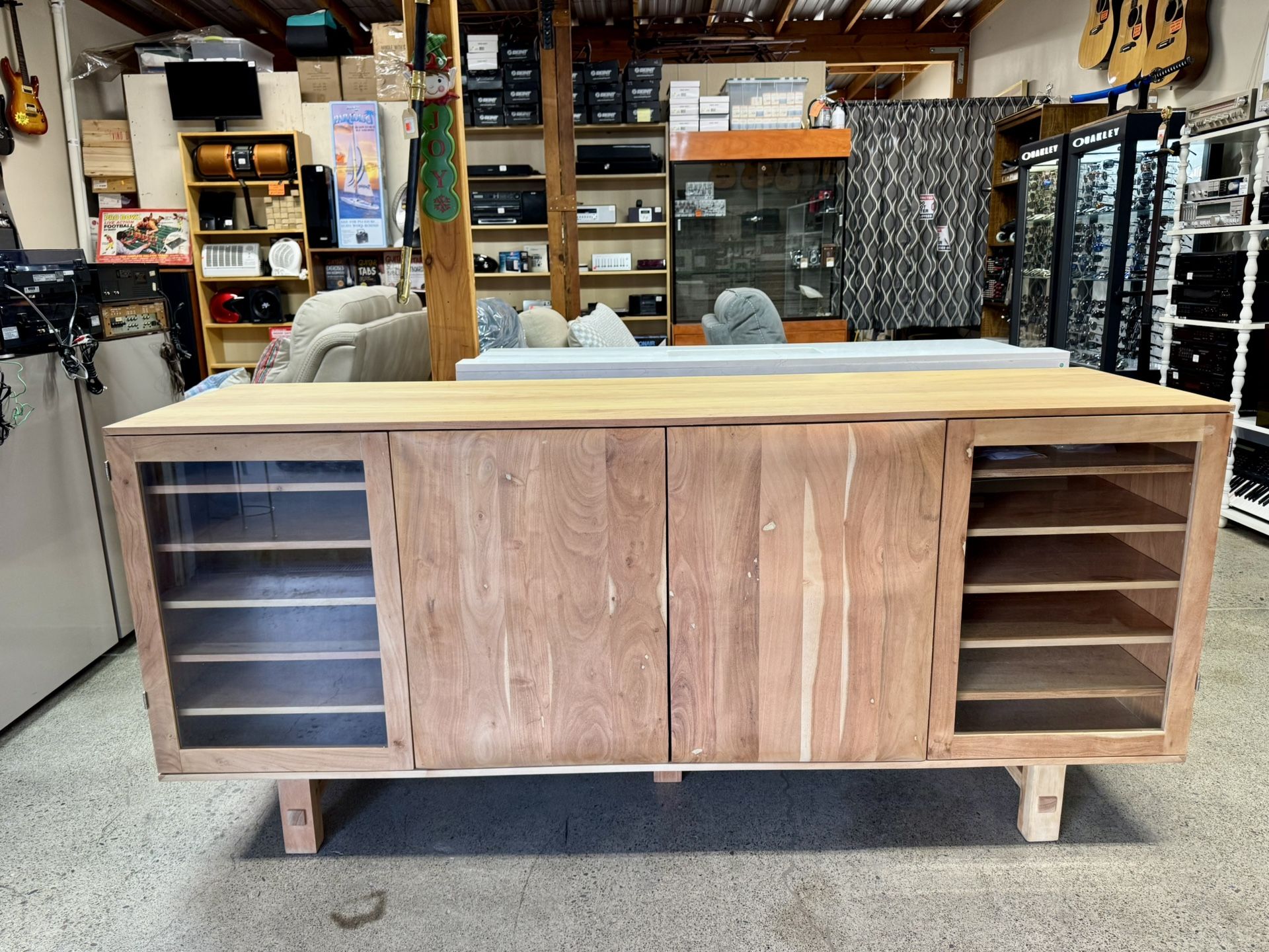 Gorgeous Wine Enthusiast Aya Wave Wine Credenza With Cooling Storage Option (Brand New)