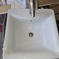 Top mount sink and faucet 