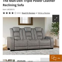 Reclining Leather Sofa 