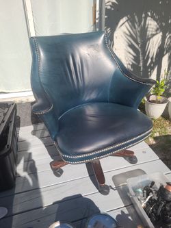 Blue leather office chair high quality
