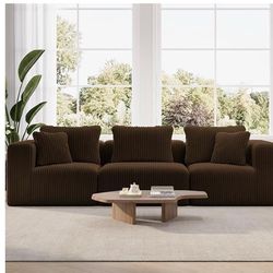 106" Modular Sectional Sofa, Modern Cloud Sectional Couch with Smarts Coil® Support, Upholstered Boneless Couch for Living Room Apartments Bedroom, No