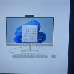 BRAND NEW IN BOX- HP 27" All-in-One Desktop PC Intel Core i5 8GB RAM 256GB SSD UHD Graphics White