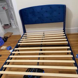 Blue Velvet Bed Frame 