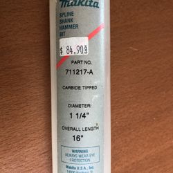 Makita Spline Shank Hammer Bit 1 1/4”
