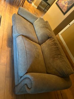 Couch Tan Fabric Loveseat Sofa