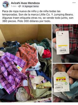 Paca de ropa nueva 380 piezas