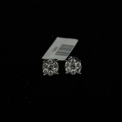 10KT White Gold Diamond Earrings