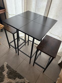 Table with two bar stools 