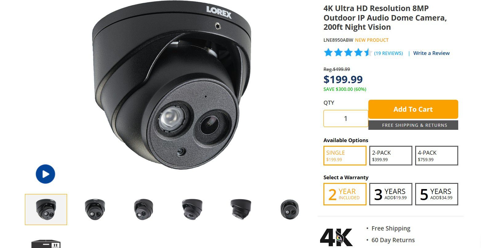 Lorex IP 4k 8MP CCTV Security Cameras System