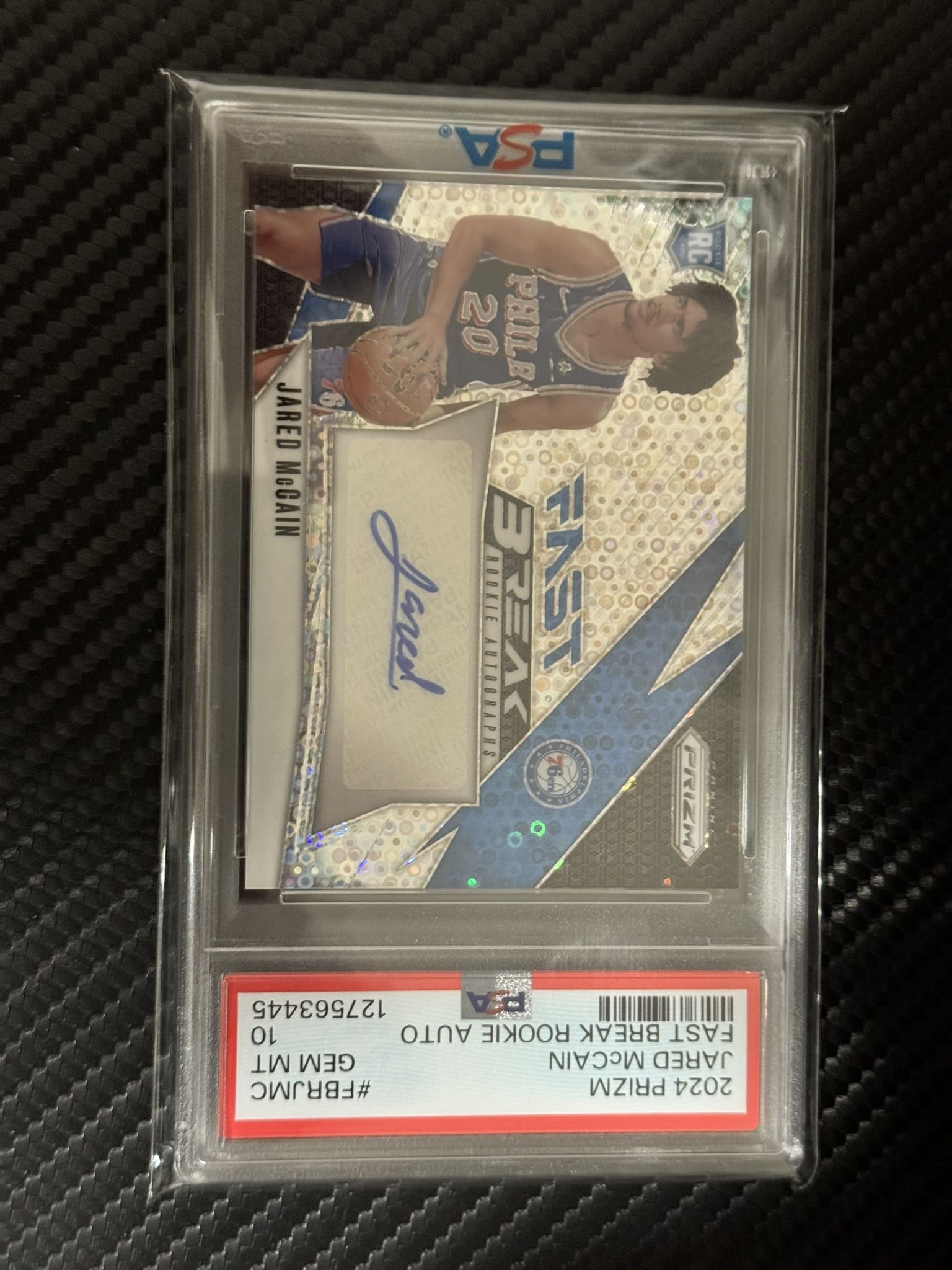Jared McCain PSA 10 Prizm Fastbreak Autograph