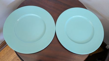 Pair of Mikasa 12.5"  Plates - Mint Green