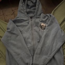 California Skull Graphic Zip-Up Hoodie