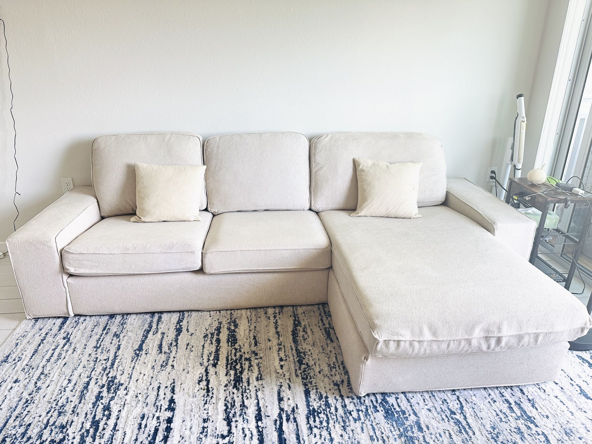 IKEA KIVIK Sofa w/ Chaise – Beige, Under 1 Year Old