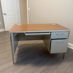 Vintage HON Office Desk with File Drawer Commercial Grade
