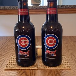 Cubs Glass Bud Bottle-empty