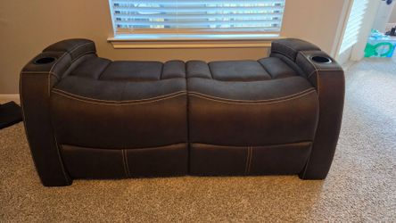 Crestline, Brown Stationary Loveseat bottom half (movers lost backs)