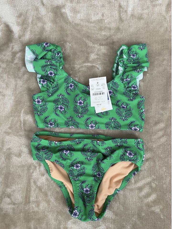 Crew Cuts 2-piece Swimsuit Girl’s 4-5 UPF 50+ Green