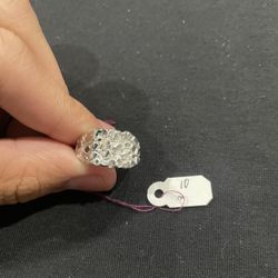 925 Silver Nugget Ring With Diamond Cut