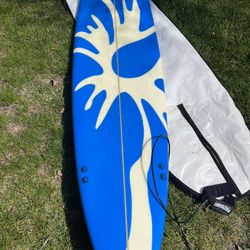 Blue An White Cannon Beach Surf Board 