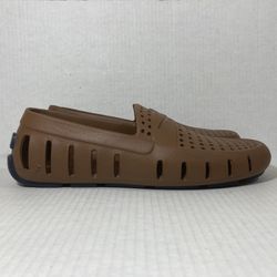 Floafers Posh Driver Brown Blue Comfort Casual Chic Deck Boat Water Loafers Wmns Sz 10