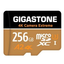 GIGASTONE 256GB Micro SD Card, 4K Camera Extreme, MicroSDXC Memory Card for Switch, GoPro, Action Camera, DJI, R/W up to 100/60MB/s, UHS-I U3 A2 V30 C