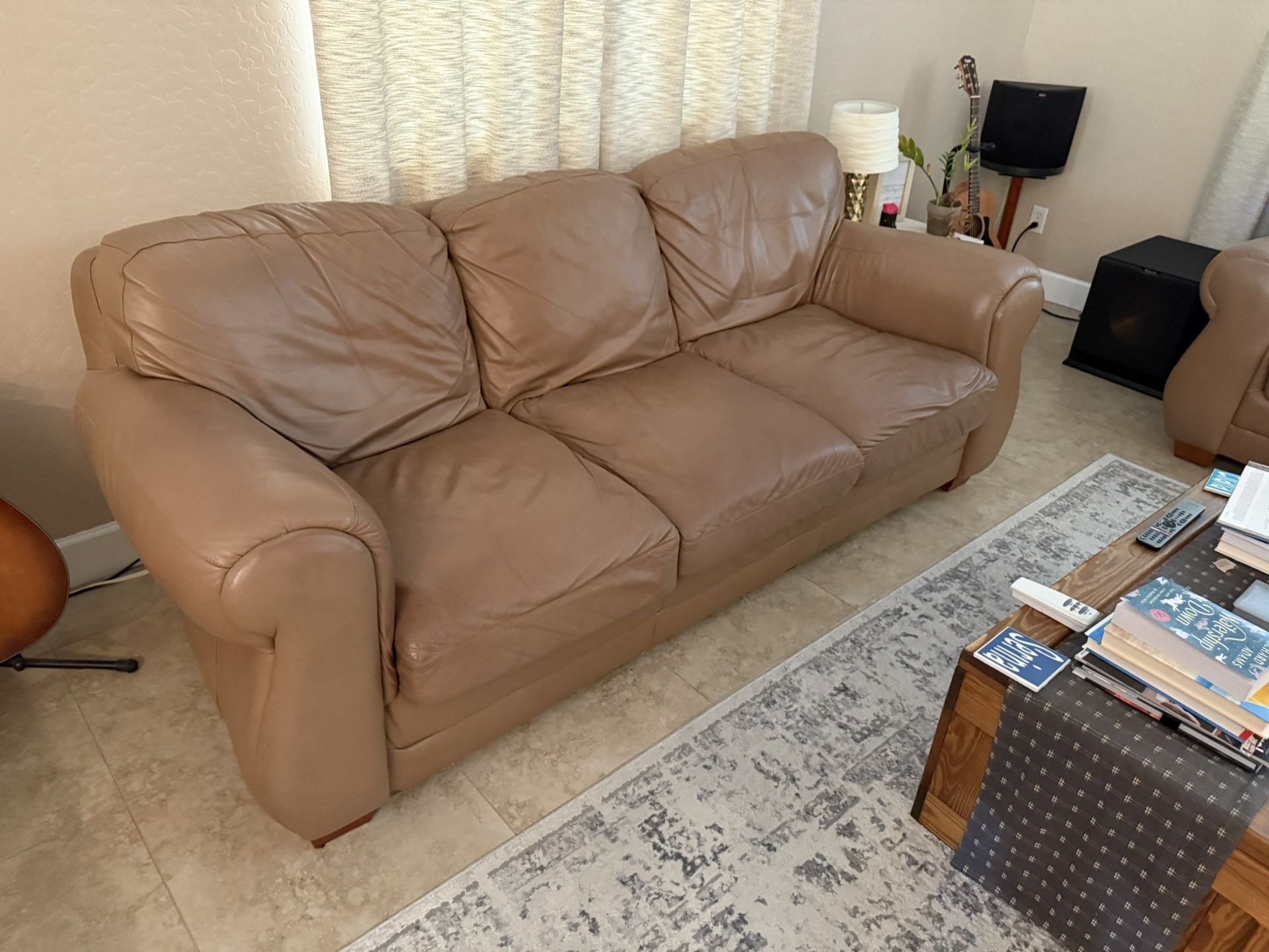 Super Comfy Leather Couch And Love Seat