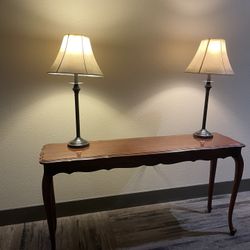 Small Vintage Pewter-like Lamps