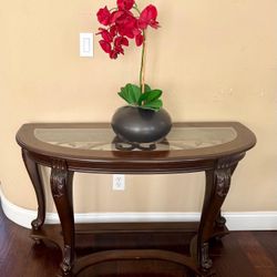  Glass Top Console Table