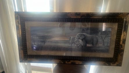 Framed Elephant Wildlife Art Print