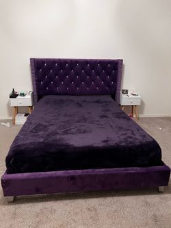 ROYAL PURPLE QUEEN BED FRAME