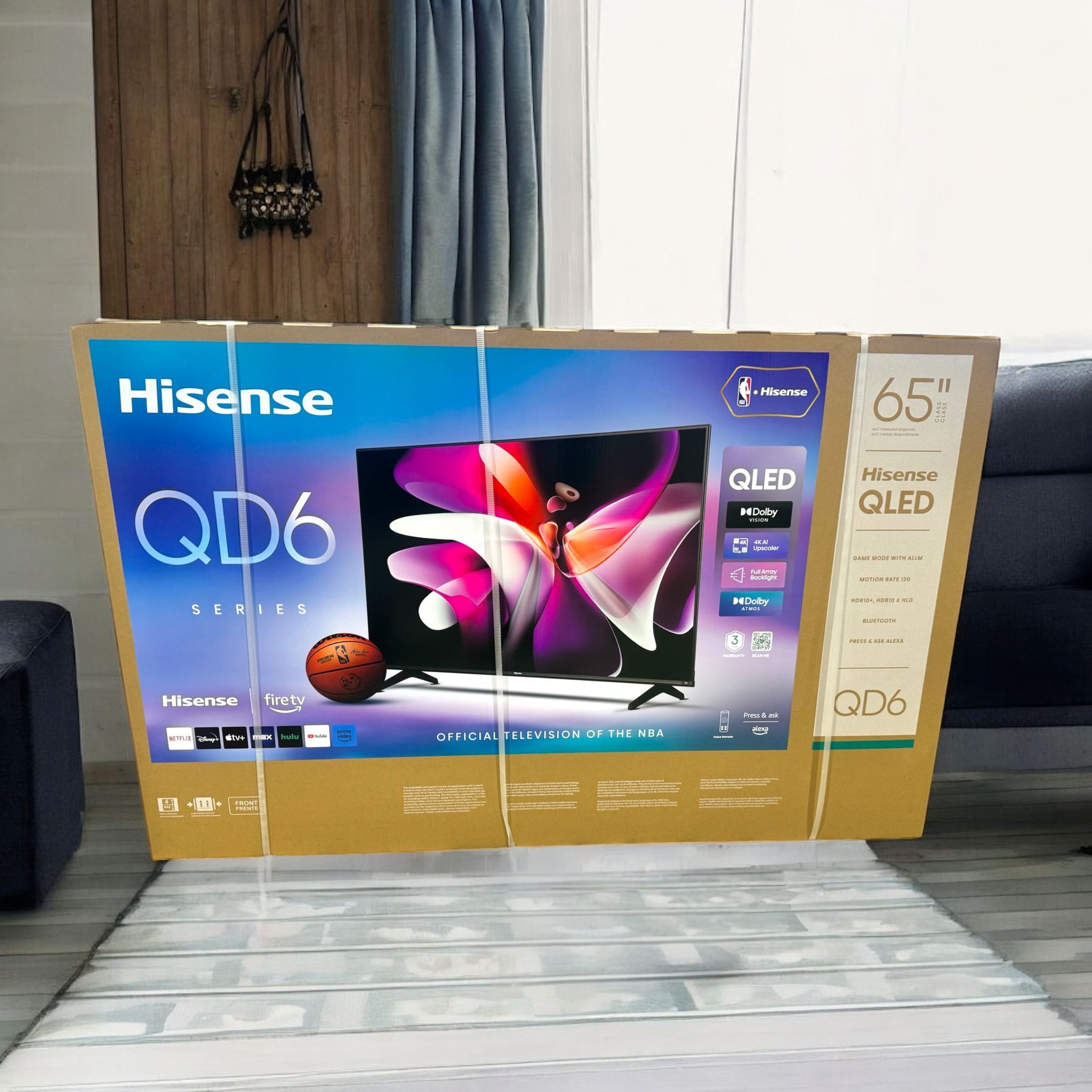 HD340 65QD6 65” Hisense smart 4k Qled Hdr Tv 