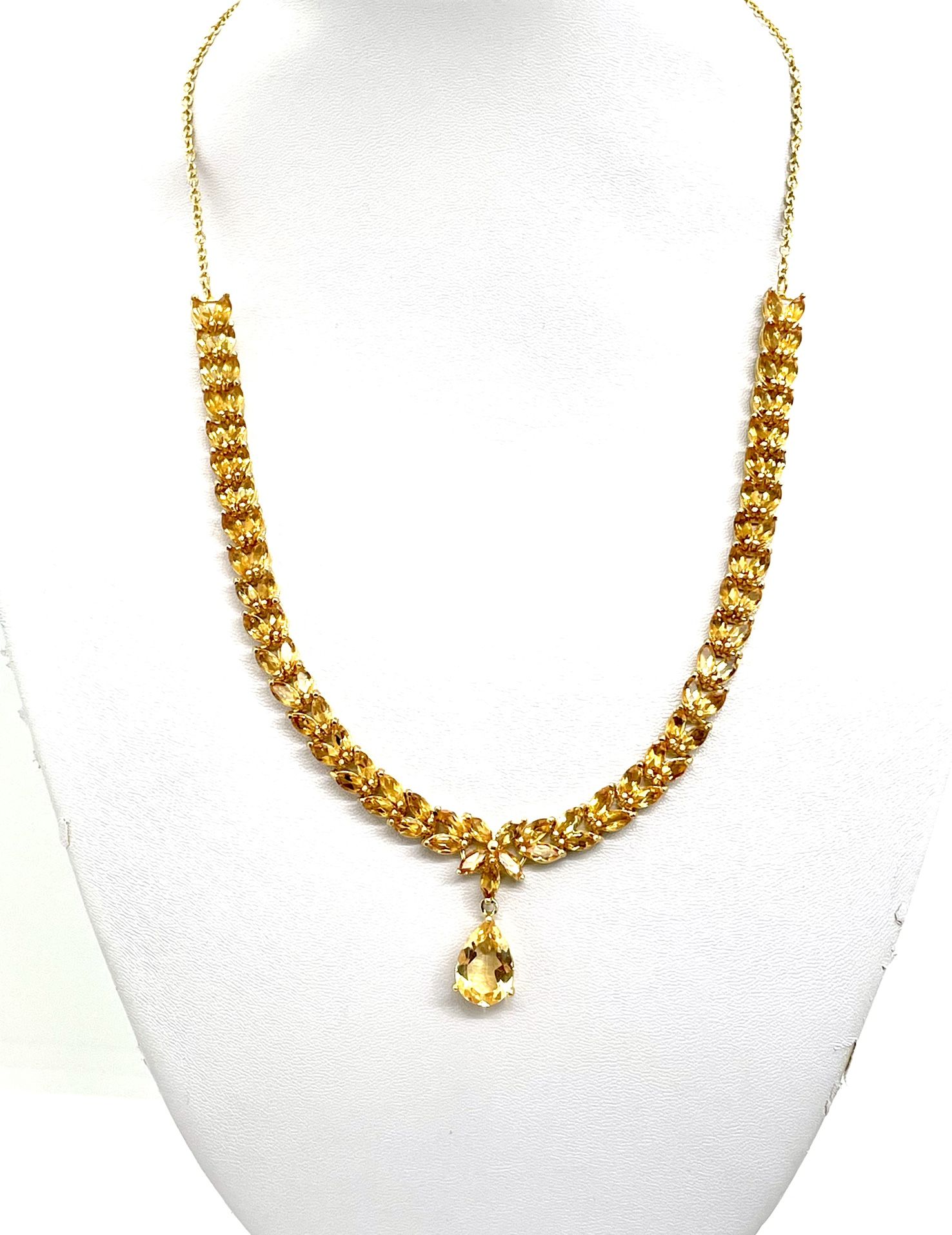 Gold Sterling Citrine Necklace