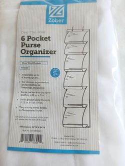 6 Pocket Purse Organizer For Your Closet
