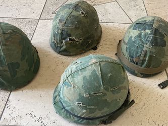 Nice vintage lot collection Vietnam War era military M1 army USMC combat helmet helmets gear