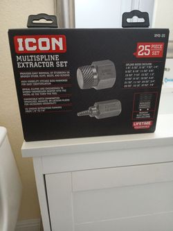 Brand New iCON 25 piece Multispline Extractor set