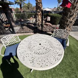 Ornate Iron Round Patio Table 48 inch