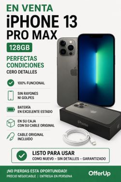 iPhone 13 Pro Max 128GB - Mint Condition - Box & Cable Included