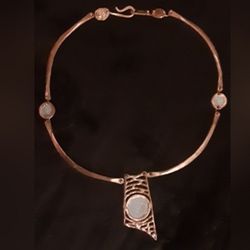 c1970 Modernist Anne Dick BRONZE BRUTALIST CHOKER  hammered bronze