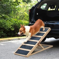 Dog Ramp with Non-slip Carpet Folding Portable Wooden, NEW 
