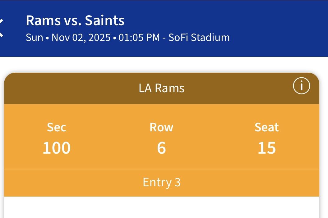 Rams Vs Saints Tickets