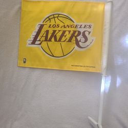 LOS ANGELES LAKERS LOGO Yellow 11.5X15 CAR Flag GENUINE NBA Licensed US seller