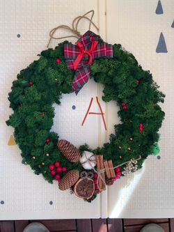 16” Round Preserved Moss Christmas Wall Art