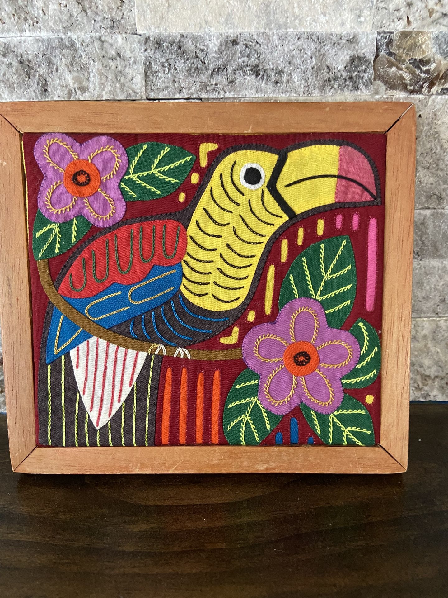 South American Embroidery Art Piece 
