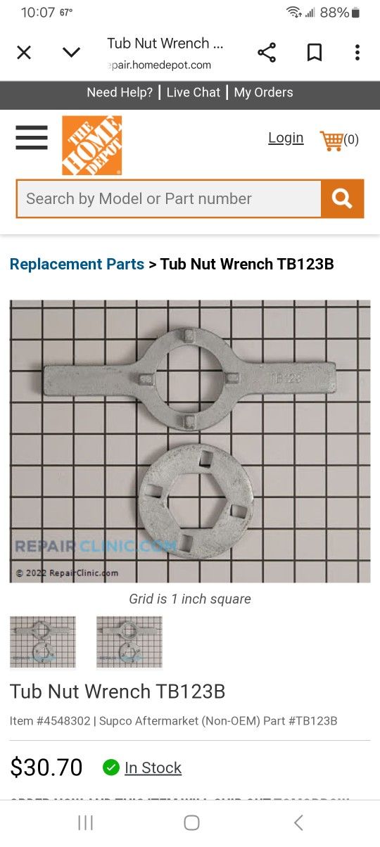Tub Nut Wrench